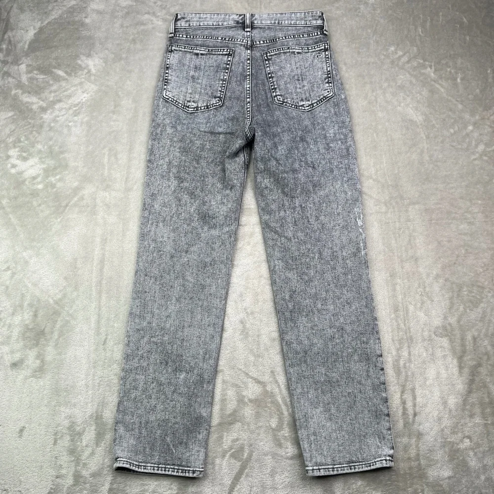 Rag & Bone Nina High-Rise Ankle Cigarette Jeans Womens 25 Grey Acid Wash Stretch
